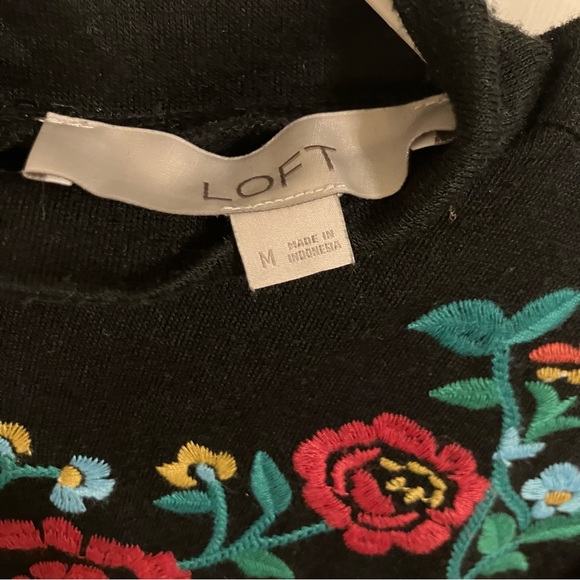 Loft floral embroidered knit top - Picture 3 of 7